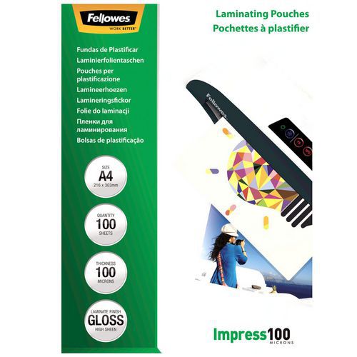 Laminiertasche, glänzend, A4, 100 µ - Fellowes