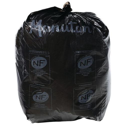 Schwarzer Müllsack - allgemeine oder schwere Abfälle - 30 - 50 L - Manutan Expert