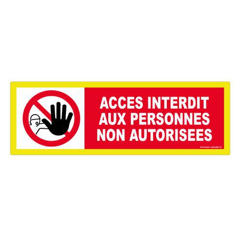 Signalschild „Zutritt für Unbefugte verboten“ - Novap