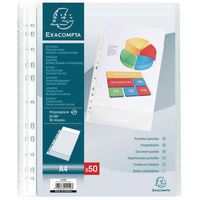 Perforierte Taschen aus körnigem PP, 100 Stück - Exacompta