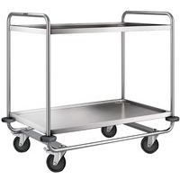 Etagenwagen aus Edelstahl - 2 Fachböden - Tragkraft 200 kg