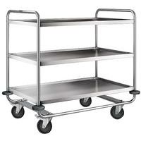 Etagenwagen aus Edelstahl - 3 Fachböden - Tragkraft 200 kg