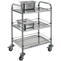 Etagenwagen aus Edelstahl - 3 Fachböden - Tragkraft 60 kg