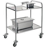 Etagenwagen aus Edelstahl - 2 Fachböden - Tragkraft 60 kg