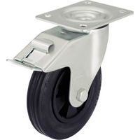 Lenkrolle mit Platte und Feststeller - Tragkraft 50 kg bis 295 kg - Schwarz
