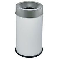 Feuerfester Mülleimer weiß mit Deckel 50 L