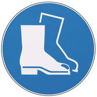 Schild Sicherheitsschuhe tragen - Manutan Expert, Selbstklebend: ja, Starr: nein, Norm ISO 7010: ja