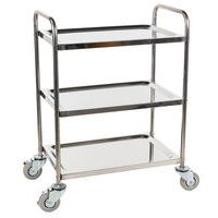 Edelstahlwagen - 3 Platten - Tragkraft 100 kg - Manutan Expert