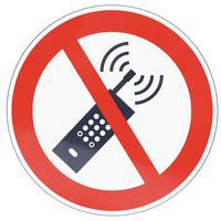 Schild Aktivieren von Mobiltelefonen verboten, Aluminium - Manutan Expert