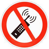 Schild Aktivieren von Mobiltelefonen verboten, selbstklebend - Manutan Expert
