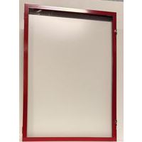 Außenvitrine mit Flügeltür, Aluminiumboden, roter Rahmen - AME