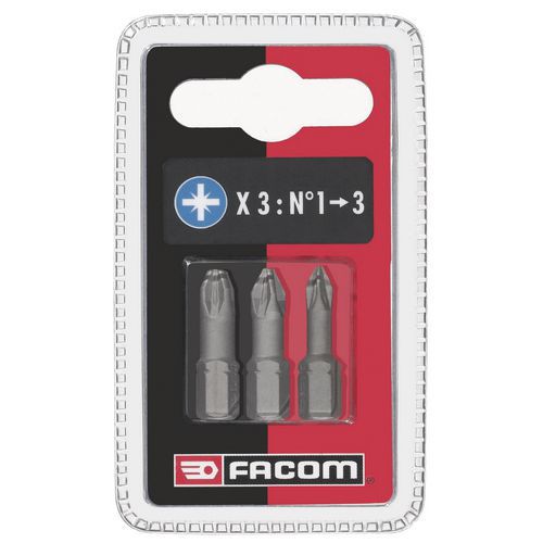 Set mit 3 Bits für Pozidriv®-Schrauben ED1.J3 - Facom Set mit 3 Bits für Pozidriv®-Schrauben ED1.J3 - Facom