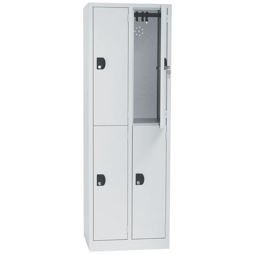 Spind mit mehreren Fächern und Garderobe Modulo - 1 bis 3 Säulen - auf Sockel - Manutan Spind mit mehreren Fächern und Garderobe Modulo - 1 bis 3 Säulen - auf Sockel - Manutan