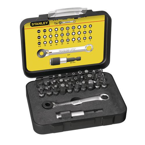 Koffer mit Schraubeinsätzen 1/4“ + Mini-Ratsche Fatmax Pro - 32-teilig Koffer mit Schraubeinsätzen 1/4“ + Mini-Ratsche Fatmax Pro - 32-teilig