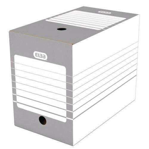 Lot De 10 Boîtes D'Archives Elba Automatiques 34,5 X 45 X 28 Cm – Gris, Stockage Solide Pour 5 Classeurs