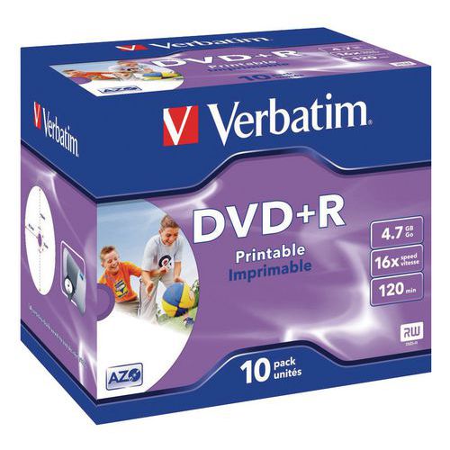 Beschreibbare DVD+R 16x – 10er-Pack Verbatim Beschreibbare DVD+R 16x – 10er-Pack Verbatim