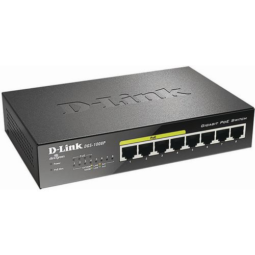 D-Link-Switch, 8 Eingänge, DGS-1008P D-Link-Switch, 8 Eingänge, DGS-1008P