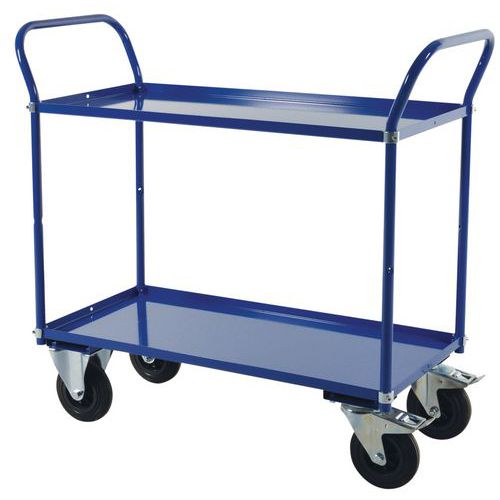Etagenwagen mit Metallböden - 2 Fachböden - Tragkraft 400 kg Etagenwagen mit Metallböden - 2 Fachböden - Tragkraft 400 kg