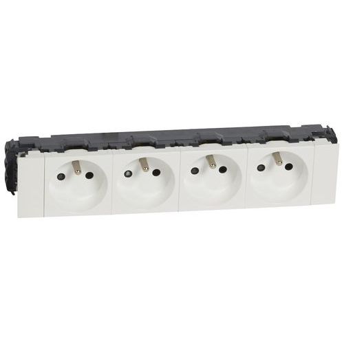 Steckdose für Kabelkanal Mosaic 4x2P+T, direkter Clip Steckdose für Kabelkanal Mosaic 4x2P+T, direkter Clip