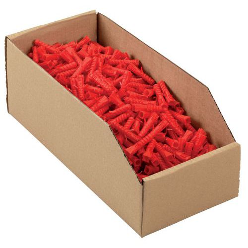 Sichtlagerkästen aus braunem Kraftkarton - Länge 300 mm Manutan Deutschland