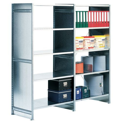 Konfigurationsbeispiel: mit geschlossenen Ständerrahmen, 1 Grundregal + 1 Folgeelement Konfigurationsbeispiel: mit geschlossenen Ständerrahmen, 1 Grundregal + 1 Folgeelement