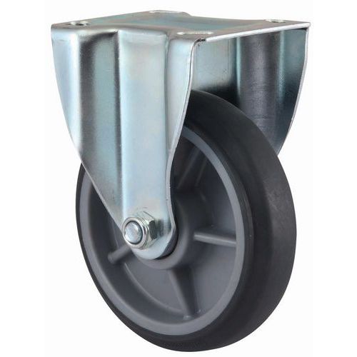 Bockrolle mit Gummibereifung und Befestigungsplatte - Tragkraft 160 kg (2)