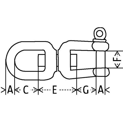 A = Durchmesser KästchenC = Lichte Höhe RingE = Länge der HalterungF = ÖffnungG = Lichte Höhe