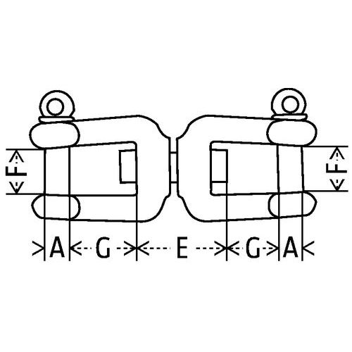 A = Durchmesser HalterungE = Länge der HalterungF = ÖffnungG = Lichte Höhe