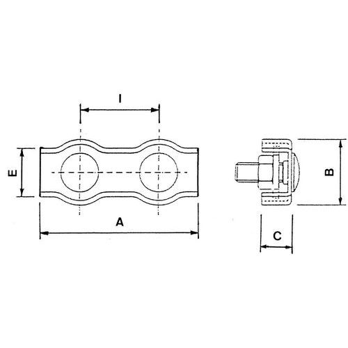 A =GesamtlängeB = GesamttiefeC = GesamthöheI = Achsenabstand