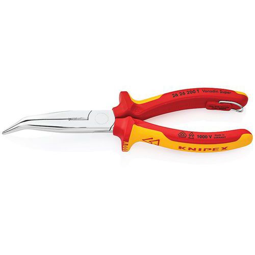 Halbrunde Spitzzange mit Schneide - 26 26 200 T - Knipex Halbrunde Spitzzange mit Schneide - 26 26 200 T - Knipex