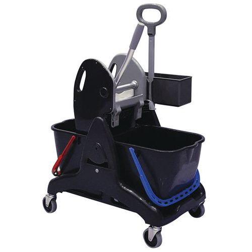 Reinigungswagen, 2 x 25 L, mit Presse - seitlicher Griff - Manutan Reinigungswagen, 2 x 25 L, mit Presse - seitlicher Griff - Manutan