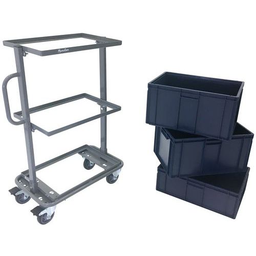 Stahlwagen mit Behältern - Tragkraft 200 kg - Manutan - Manutan.de