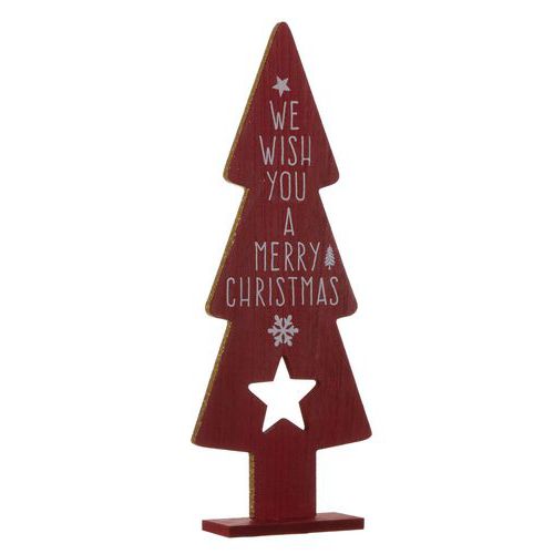 Figurine de Noël arbre rouge - Hauteur 35.5 cm