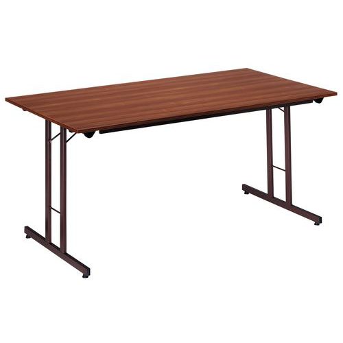 Rechteckiger Naturholz-Klapptisch - seitliches Fußgestell - L 120 cm