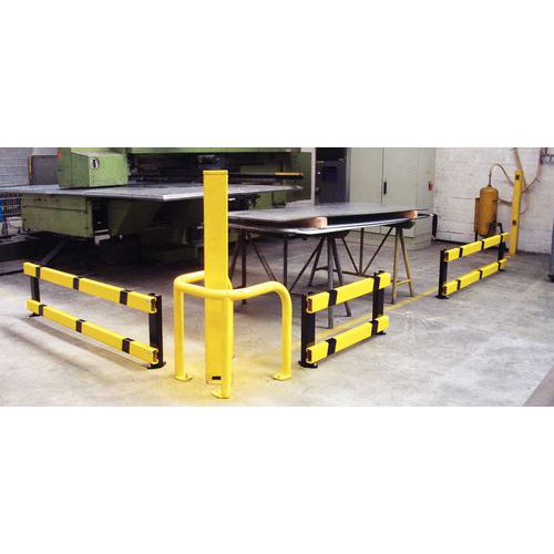 VEVOR Sicherheitspoller 122x14cm – Gelb, Aus Q235-Stahl, 10,5kg, Mit 4 Ankerbolzen, Für Parkplätze & Zufahrten