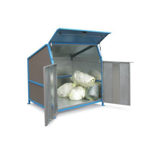 Mülltonnenbox, 3 Wände, Tür und Boden - Bauer