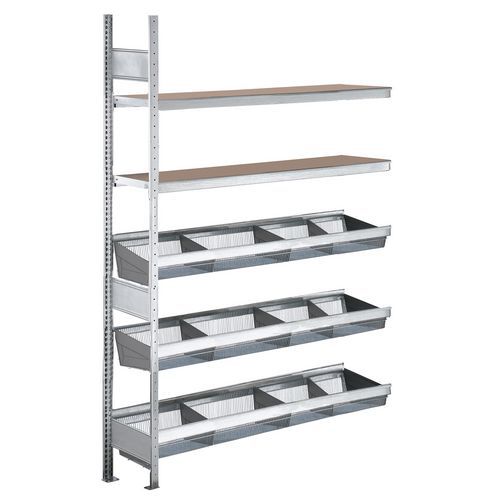 Extrabreites Regal Easy-Fix Plus - Gitterkorb - H x T 2000 x 400 mm