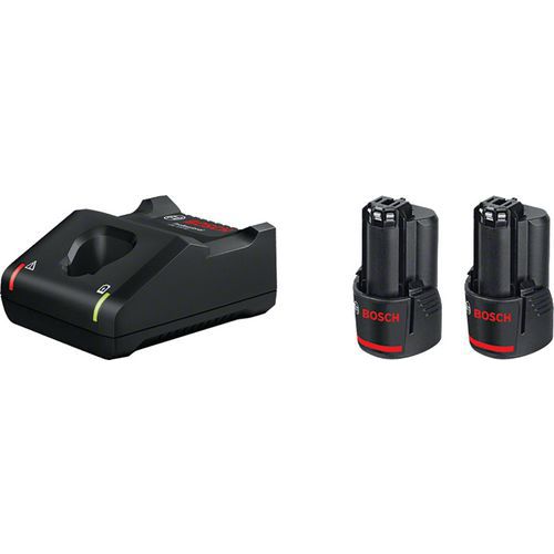 Satz mit 2 Akkus mit 12 V und Schnellladegerät - Bosch Satz mit 2 Akkus mit 12 V und Schnellladegerät - Bosch