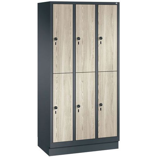 Holzspind Évolo II mit 4 bis 8 Hängefächern - 2 bis 4 Säulen, Breite 300 mm Holzspind Évolo II mit 4 bis 8 Hängefächern - 2 bis 4 Säulen, Breite 300 mm