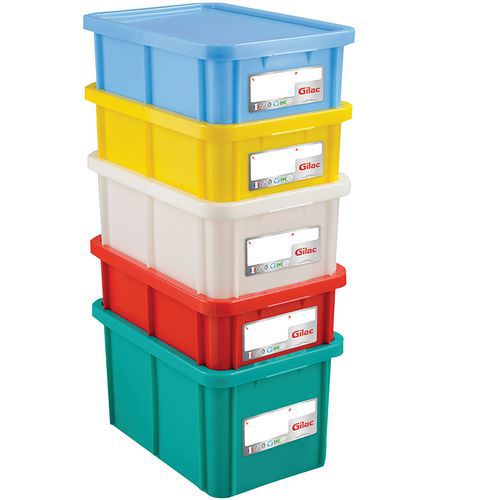 Stapelbarer Behälter mit Deckel - Länge 595 mm - 35 bis 55 L - Gilac