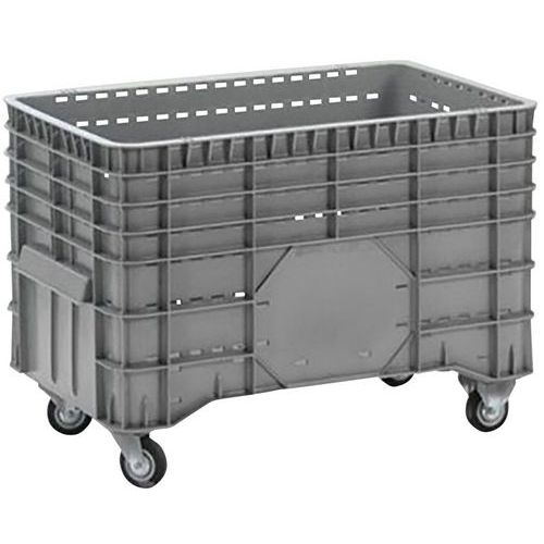 Stapelbare Palettenbox - durchbrochene Wände - auf Rädern - Manutan Stapelbare Palettenbox - durchbrochene Wände - auf Rädern - Manutan