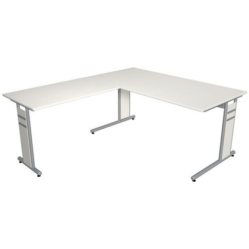 Einstellbarer Schreibtisch in L-Form Form 4 - Manutan.de