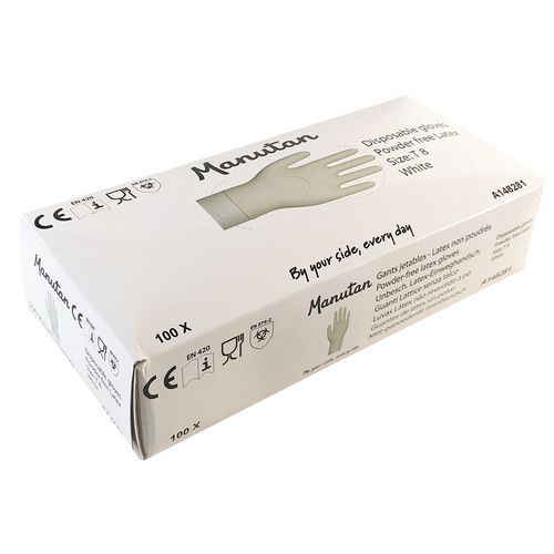 Latex-Einweghandschuhe, puderfrei - Manutan Latex-Einweghandschuhe, puderfrei - Manutan