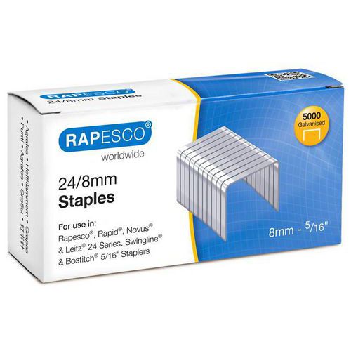 Schachtel 5000 verzinkte Heftklammern 24/8 für Porpoise ONE - Rapesco