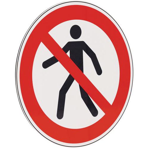 Rundes Schild - Für Fußgänger verboten - Aluminium - Manutan Expert