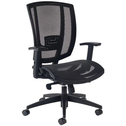 Bürostuhl Avro, schwarz, mit Armlehnen - GGI