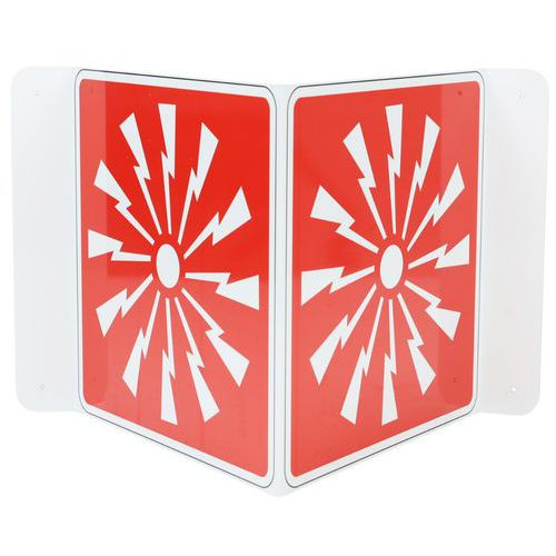 Doppelseitiges V-förmiges Schild - Feueralarm - Aluminium ‑ Manutan Expert