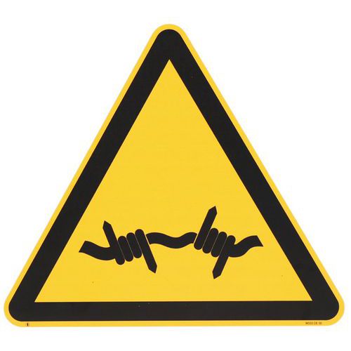 Warnschild - Stacheldraht - Aluminium