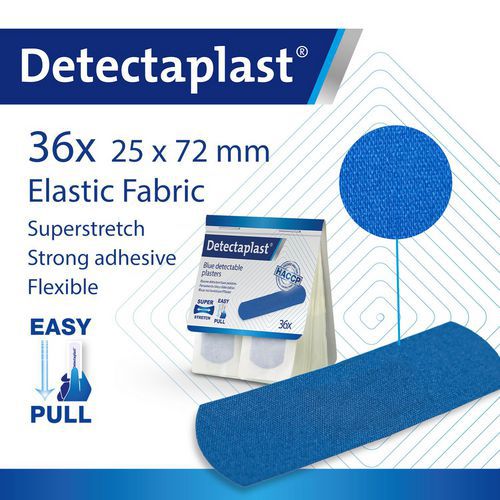 Blaue, elastische Pflaster für Spender - Farmor
